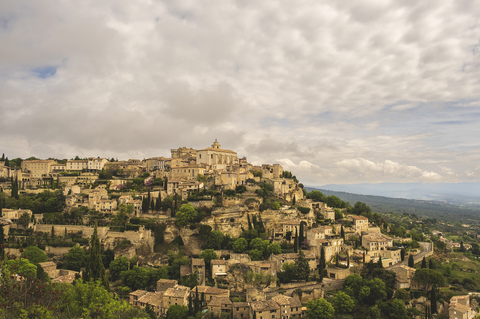 Gordes Village in the Luberon, France, from a view point.